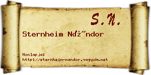 Sternheim Nándor névjegykártya